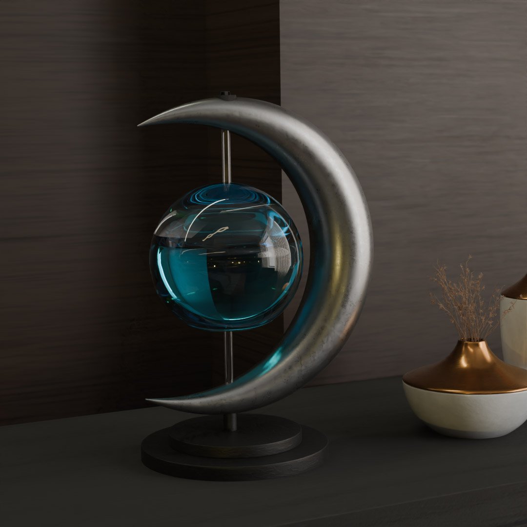 Bioluminescent Moon Lamp-color:Grey